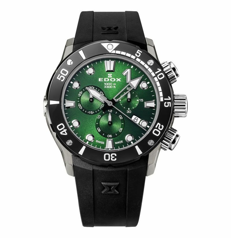 クロノヴァ アルケー エドックス(EDOX) NEW クロノオフショア1 クロノグラフ グリーン